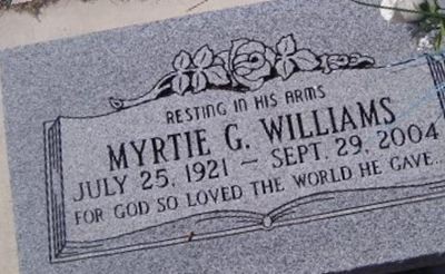 Myrtie G Williams on Sysoon