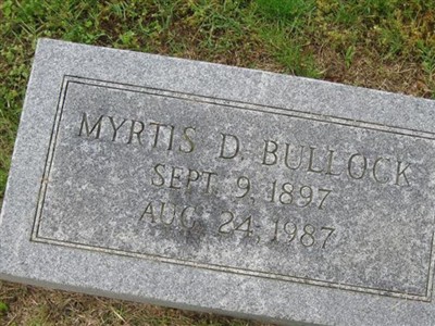 Myrtis D. Bullock, Find a grave on Sysoon Myrtis D. Bullock on Sysoon