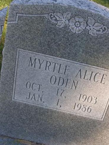 Myrtle Alice Oden on Sysoon
