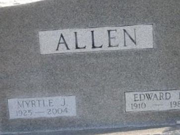 Myrtle J. "Jane" Repp; Pepp/ McQuinn Allen on Sysoon