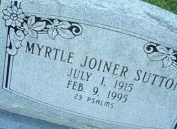 Myrtle Joiner Sutton on Sysoon