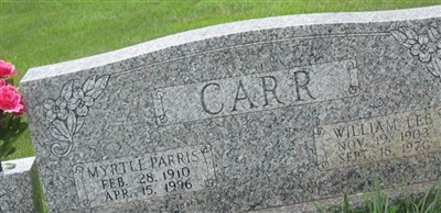 Myrtle Parris Carr on Sysoon