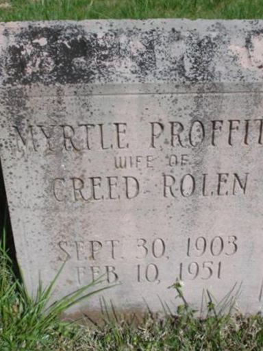 Myrtle Proffitt Rolen on Sysoon
