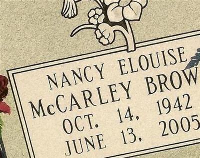 Nancy Elouise McCarley Brown on Sysoon