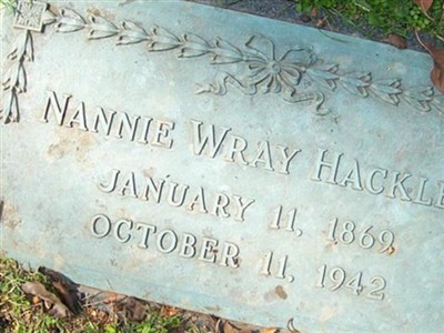 Nannie Wray Hackley on Sysoon