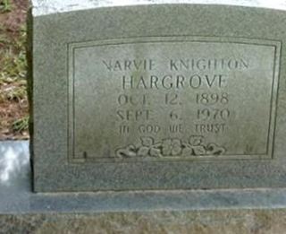 Narvie Knighton Hargrove on Sysoon