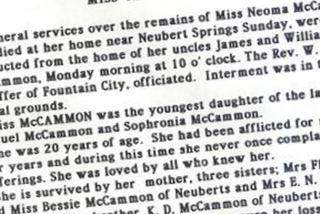 Neoma "Omie" McCammon on Sysoon