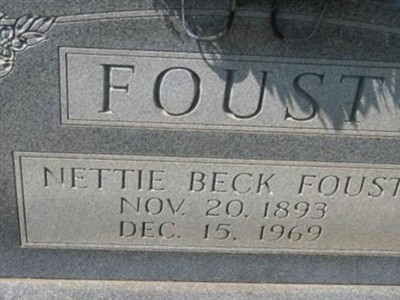 Nettie Beck Foust on Sysoon
