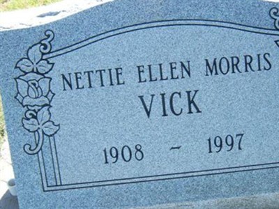 Nettie Ellen Morris Vick on Sysoon