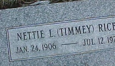 Nettie L Rice on Sysoon
