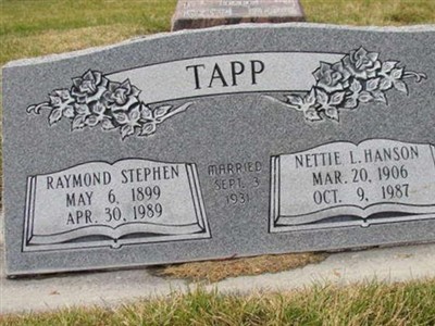 Nettie Lavell Hanson Tapp on Sysoon