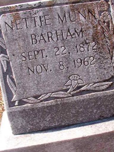 Nettie Munn Barham on Sysoon