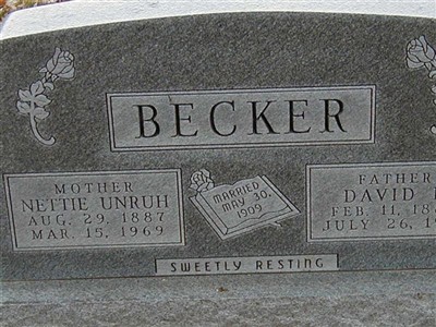 Nettie Unruh Becker on Sysoon