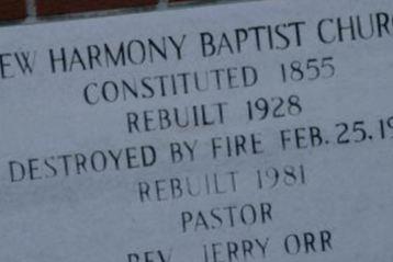 New Harmony Baptist Cemetery on Sysoon