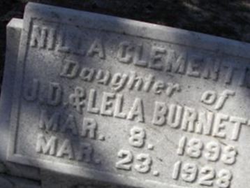 Nilla Clementine Burnett on Sysoon