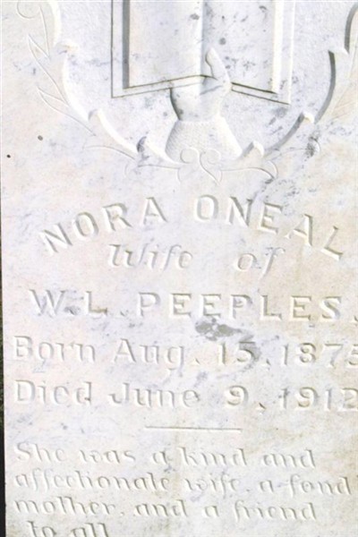 Nora O'Neal Peeples on Sysoon