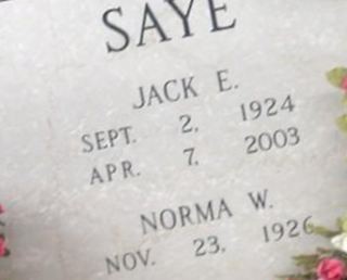 Norma W Saye on Sysoon