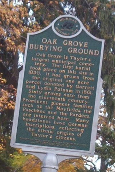 Oak Grove Burying Ground on Sysoon