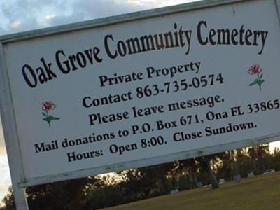 Oak Grove Community Cemetery on Sysoon