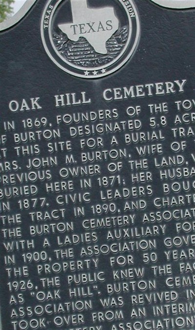 Oak Hill Cemetery on Sysoon