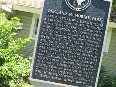 Oakland Memorial Park on Sysoon