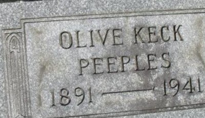 Olive Keck Peeples on Sysoon