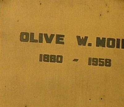 Olive W Moir on Sysoon