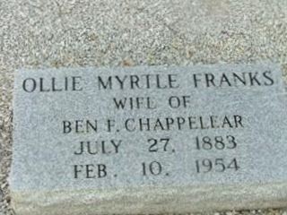 Ollie Myrtle Franks Chappelear on Sysoon