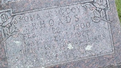 Oma J. McCoy Rhoads on Sysoon