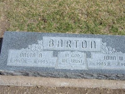 Oneta A. Barton on Sysoon