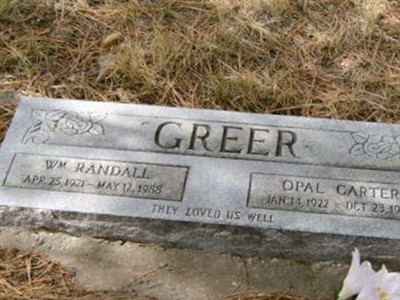 Opal Carter Greer on Sysoon