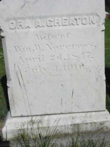 Ora A. Greaton Norcross on Sysoon