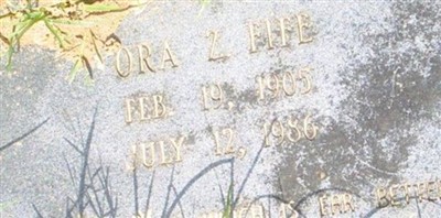 Ora Z. Wedgeworth Fife on Sysoon