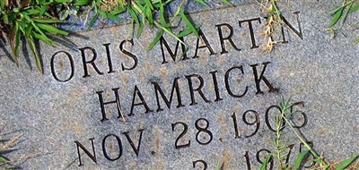 Oris Martin Hamrick on Sysoon