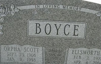 Orpha Scott Boyce on Sysoon