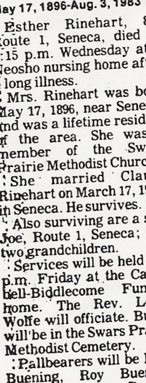 Orva "Esther" Esther Rinehart on Sysoon