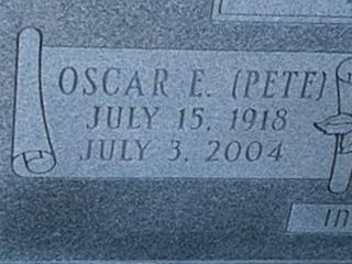 Oscar E. "Pete" Purvis on Sysoon