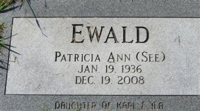 Patricia Ann See Ewald on Sysoon