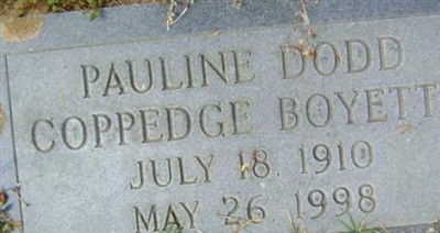 Pauline Dodd Coppedge Boyette on Sysoon