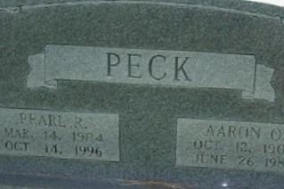 Pearl R Brown Peck on Sysoon