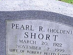 Pearl R. Holden Short on Sysoon