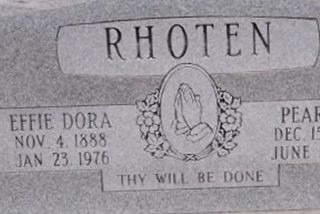 Pearley Rhoten, Find a grave on Sysoon Pearley Rhoten on Sysoon
