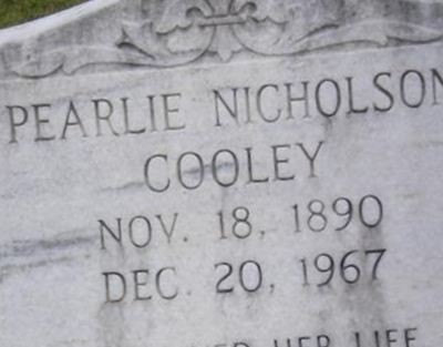 Pearlie Nicholson Cooley on Sysoon