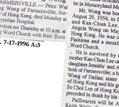 Peter Wai Keung Wong on Sysoon