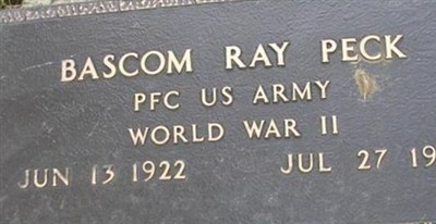 PFC Bascom Ray "Pops" Peck on Sysoon