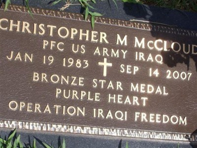 PFC Christopher Michael McCloud on Sysoon