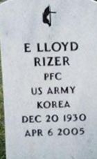 PFC E. Lloyd Rizer on Sysoon