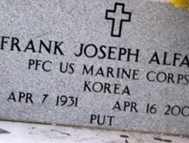 PFC Frank Joseph Alfano on Sysoon