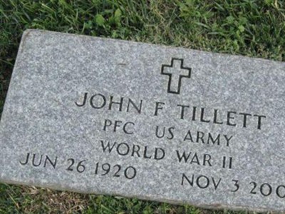 Pfc John F Tillett on Sysoon