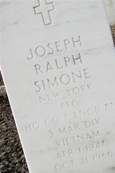 PFC Joseph Ralph Simone on Sysoon